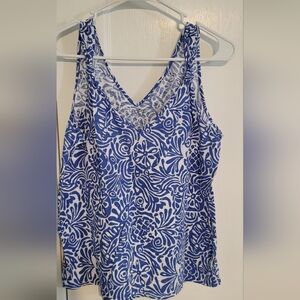 LOFT blue & White Tank Top, Size M